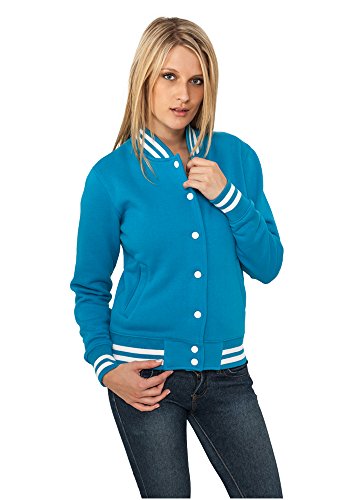 Urban Classics Ladies College Sweatjacket Chaqueta Deportiva, Turquesa, M para Mujer