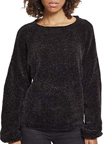 Urban Classics Ladies Oversize Chenille Sweater Sudadera, Negro (Black 00007), Small para Mujer