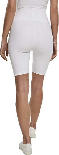 Urban Classics Ladies Radler-Hose High Waist Cycle Shorts Pantalones Cortos de Yoga, Blanco (White), M para Mujer