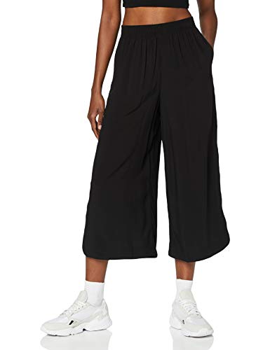 Urban Classics Ladies Wide Viscose Culotte Pantaln de Vestir, Negro, S para Mujer