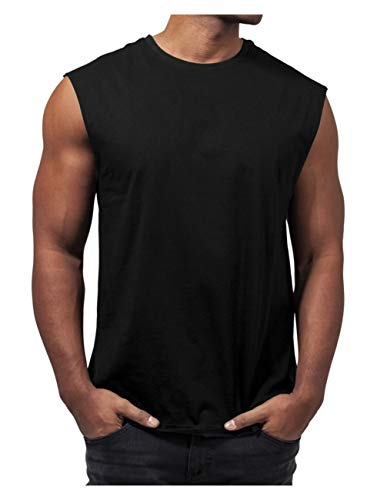 Urban Classics Open Edge Sleeveless tee Camiseta, Negro (Black 7), L para Hombre