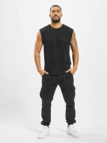 Urban Classics Open Edge Sleeveless tee Camiseta, Negro (Black 7), L para Hombre