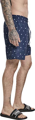 Urban Classics Pattern Swim Shorts Bañador para hombre, Skullandyacht Aop, S