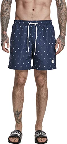 Urban Classics Pattern Swim Shorts Bañador para hombre, Skullandyacht Aop, S