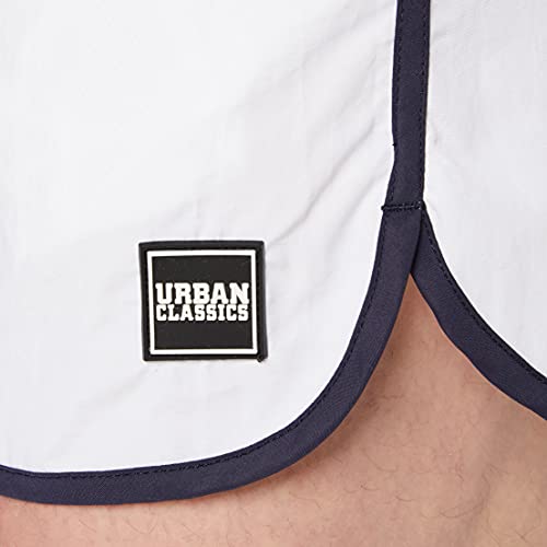 Urban Classics Retro Swimshorts Bañadores Ajustados para Hombre, White/Navy, S