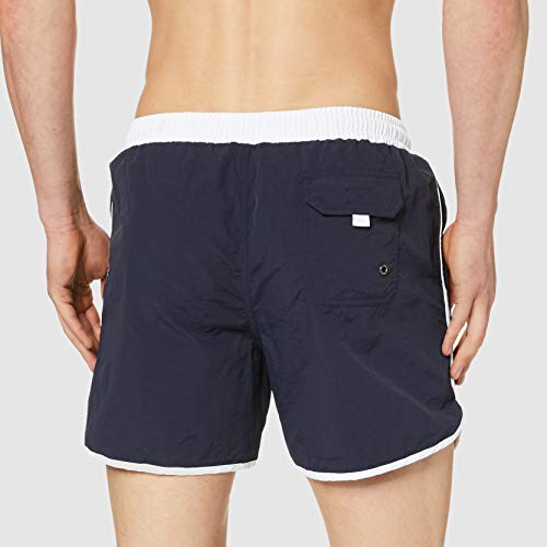 Urban Classics Retro Swimshorts, Pantalones Cortos para Hombre, Azul (Navy/White 01200), Large