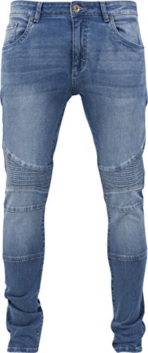 Urban Classics Slim Fit Biker Jeans, Azul (Blue Washed 799), 32W x 32L para Hombre