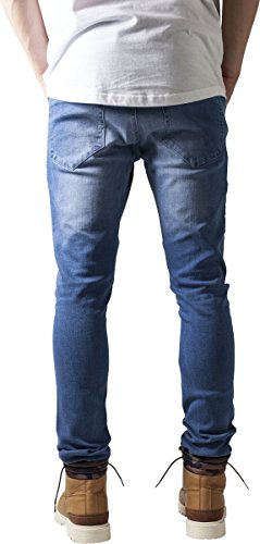 Urban Classics Slim Fit Biker Jeans, Azul (Blue Washed 799), 32W x 32L para Hombre