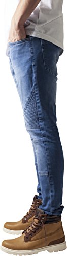 Urban Classics Slim Fit Biker Jeans, Azul (Blue Washed 799), 32W x 32L para Hombre