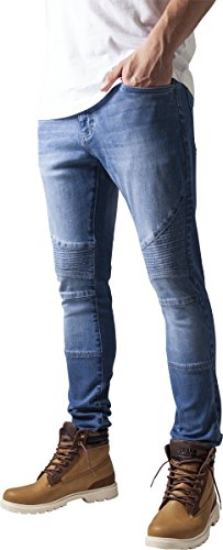 Urban Classics Slim Fit Biker Jeans, Azul (Blue Washed 799), 32W x 32L para Hombre