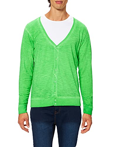 Urban Classics Spray Dye Slub Cardigan Chaqueta Punto, Verde (Mint 00348), Medium para Hombre