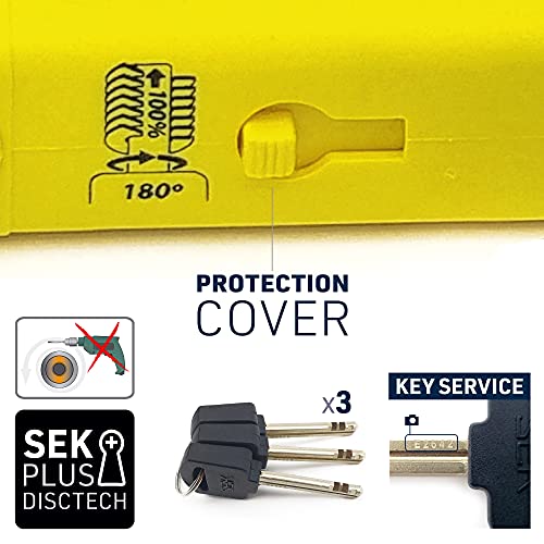 Urban Security UR85300Y Candado Antirrobo U Alta Seguridad homologado Sra, Doble Cierre ø18, 85x300, Made in EU