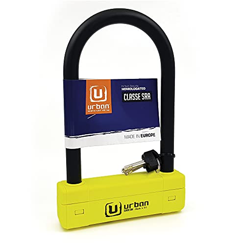 URBAN UR120220 Candado Antirrobo U Alta Seguridad homologado Sra, Doble Cierre ø18, 120x220, Made in EU, Gris/Negro, 120x220 mm