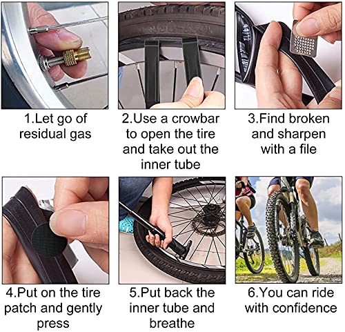 URBZUE Kit Reparación Herramientas Bicicleta 27pcs, con 16 en 1 Herramienta Multifunción, Plegables y Portátil, Reparación de Pinchazos, con Bolsa, Parches y Palancas para Neumáticos