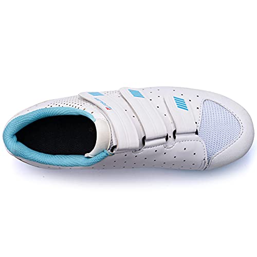 URDAR Zapatillas de Ciclismo Mujer Montaña Zapatillas de Bicicleta Transpirables Cómodos Zapatillas de Ciclismo MTB(Blanco,36 EU)