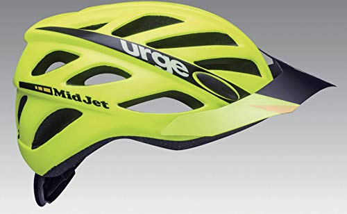 Urge Midjet - Casco Juvenil Unisex, Color Amarillo neón, Negro y Blanco, S (48-55 cm)