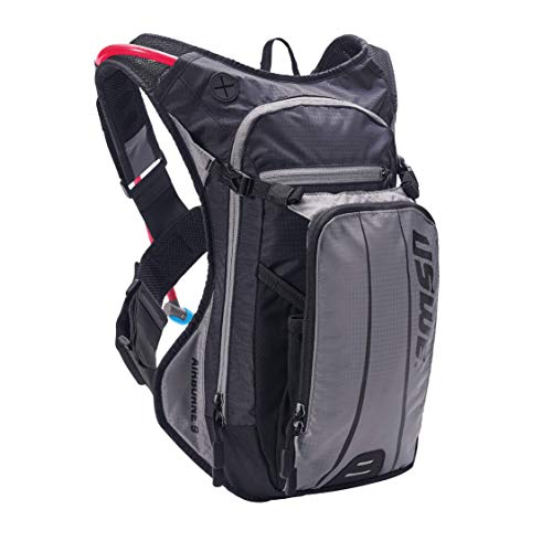 USWE Airborne 9L Limited Race Edition, paquete de hidratación con bolsa de agua de 3,0 l/100 onzas, gris y negro