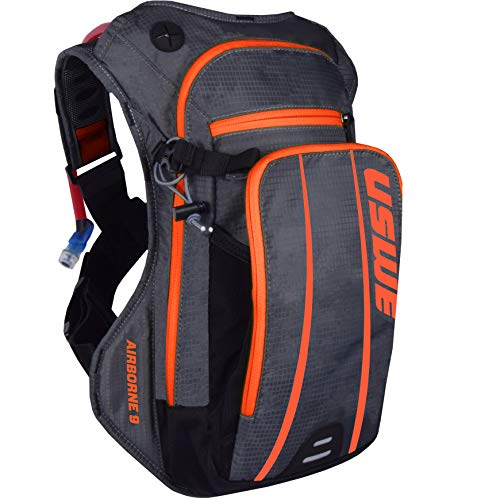 USWE Sports Hydro 9 - Mochila de hidratación con Bolsa de hidratación, Color Gris, 9 litros