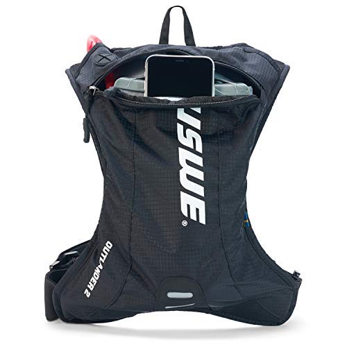 USWE Sports Outlander 2 - Mochila de hidratación con Bolsa (2 L), Color Negro