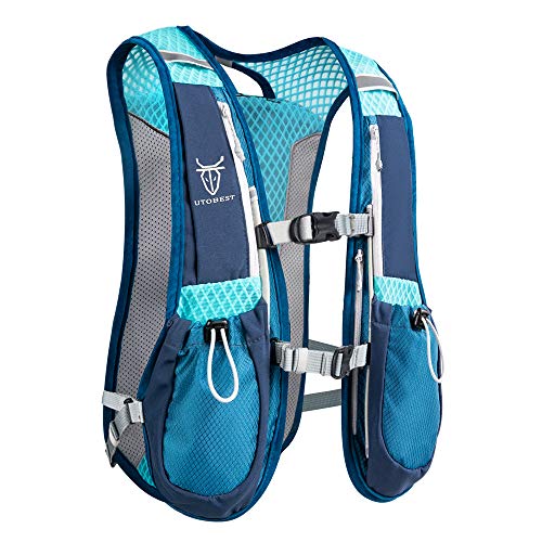 UTOBEST Mochila Running Hidratacion Ligero 5L Mochilas Trail Running para Correr Senderismo Ciclismo Camping Maratón Hombre Mujer(Azul)