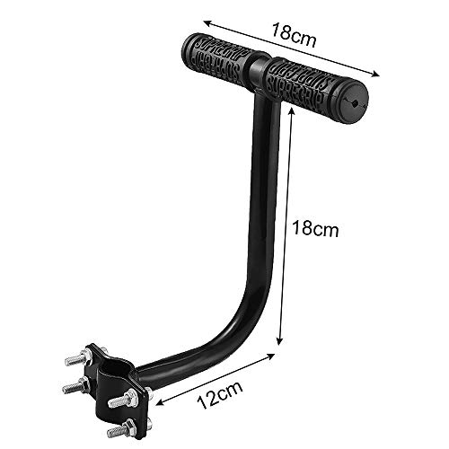 UTRUGAN Pasamanos para Bicicleta de Acero Asa de Seguridad Apoyabrazos de Asiento Trasero de Bicicleta Mango Antideslizante con 4 Tornillos y Tuercas para Seguridad Infantil (Negro, 18 cm)