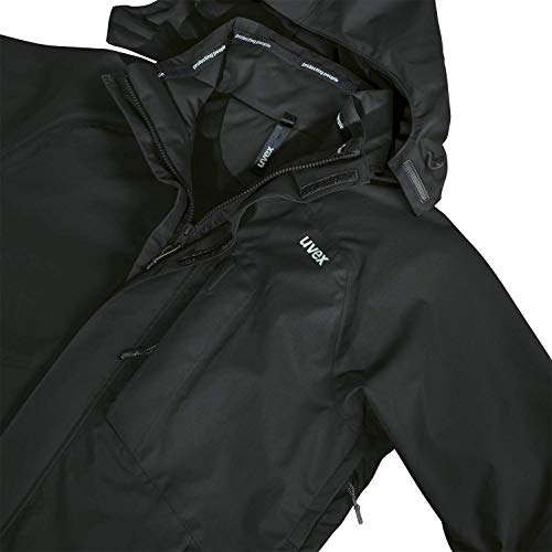 Uvex ADA 17500 Chaqueta para el Viento - Chaqueta de Lluvia para Hombres con Capucha - Negro - L