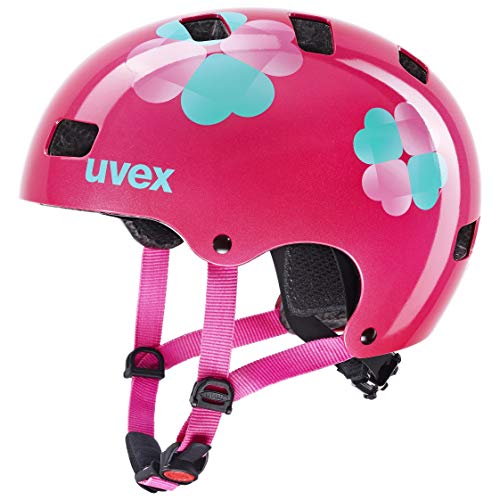 uvex Kid 3 Casco de Bicicleta, Unisex-Youth, Pink Flower, 51-55 cm