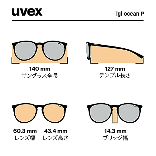 uvex lgl Ocean P Gafas de Sol, Unisex-Adult, Black Mat/Blue-Blue, One Size