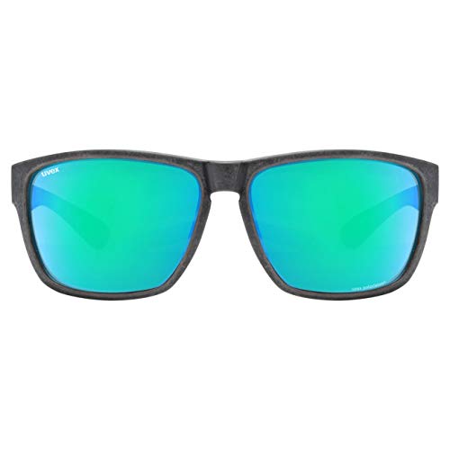 uvex lgl Ocean P Gafas de Sol, Unisex-Adult, Black Mat/Blue-Blue, One Size