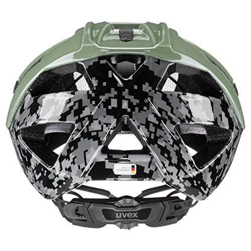 Uvex Quatro Casco de Bicicleta, Unisex-Adult, pixelcamo-Olive, 52-57 cm