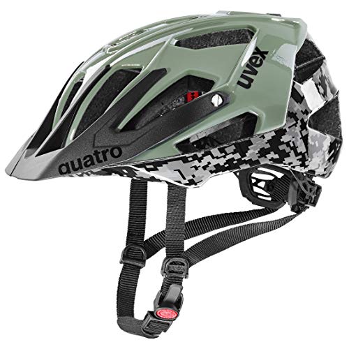 Uvex Quatro Casco de Bicicleta, Unisex-Adult, pixelcamo-Olive, 52-57 cm