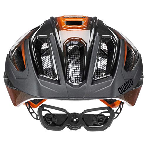 uvex Quatro Casco de Bicicleta, Unisex-Adult, Titan-Orange, 56-60 cm