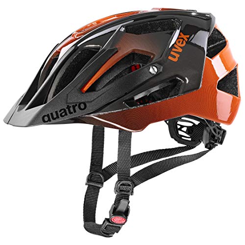 uvex Quatro Casco de Bicicleta, Unisex-Adult, Titan-Orange, 56-60 cm