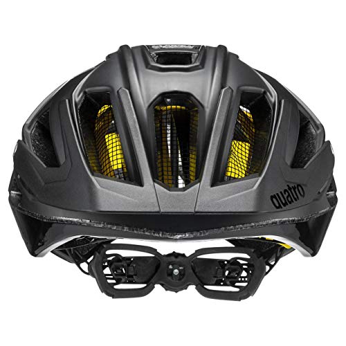 uvex Quatro CC MIPS Casco de Bicicleta, Unisex-Adult, All Black, 56-61 cm