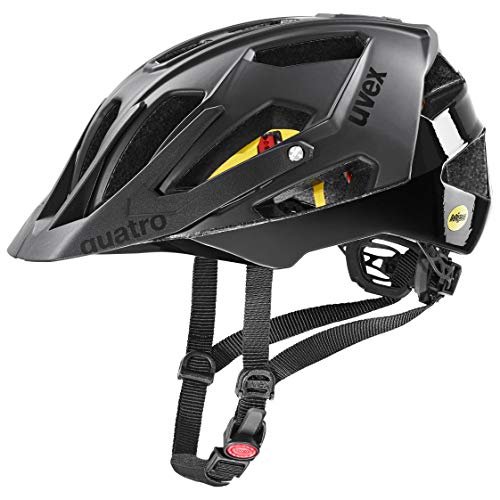 uvex Quatro CC MIPS Casco de Bicicleta, Unisex-Adult, All Black, 56-61 cm