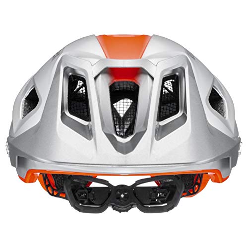 uvex Quatro integrale Casco de Bicicleta, Unisex-Adult, Silver-Orange Mat, 52-57 cm