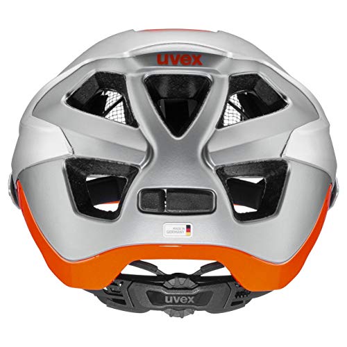 uvex Quatro integrale Casco de Bicicleta, Unisex-Adult, Silver-Orange Mat, 52-57 cm