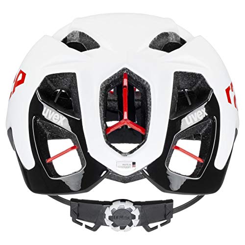 uvex Race 9 Casco de Bicicleta, Unisex-Adult, White-Red Mat, 57-60 cm