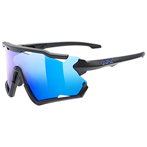 uvex Sportstyle 228 Gafas de Deporte, Unisex-Adult, Black Mat/Blue, One Size