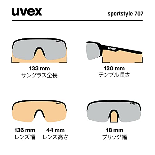uvex Sportstyle 707 Gafas de Deporte, Unisex-Adult, Black Mat/Silver, One Size