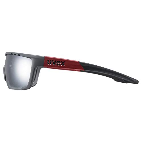 uvex Sportstyle 707 Gafas de Deporte, Unisex-Adult, Grey Red Mat/Silver, One Size