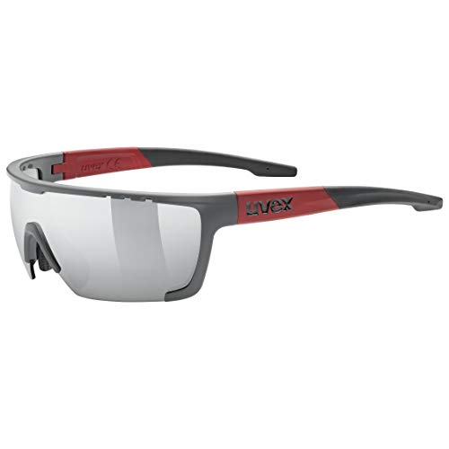 uvex Sportstyle 707 Gafas de Deporte, Unisex-Adult, Grey Red Mat/Silver, One Size