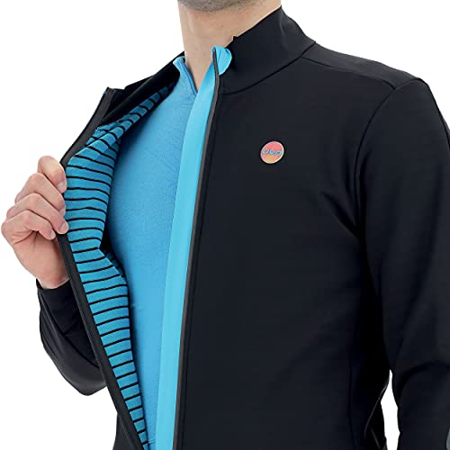 UYN Jacket Man Biking FULLShell Aerofit-Chaqueta de Ciclismo, Hombre, Negro/Negro/Turquoise, Medium