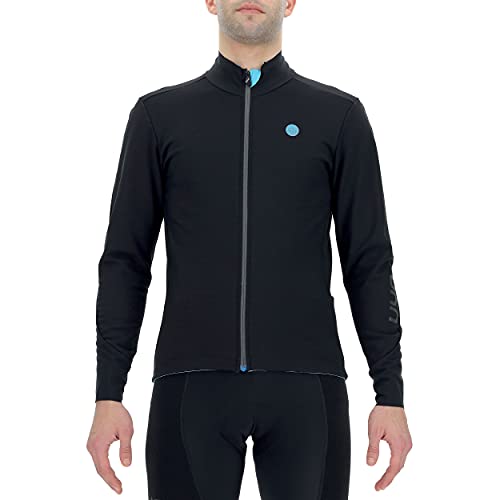 UYN Jacket Man Biking FULLShell Aerofit-Chaqueta de Ciclismo, Hombre, Negro/Negro/Turquoise, Medium