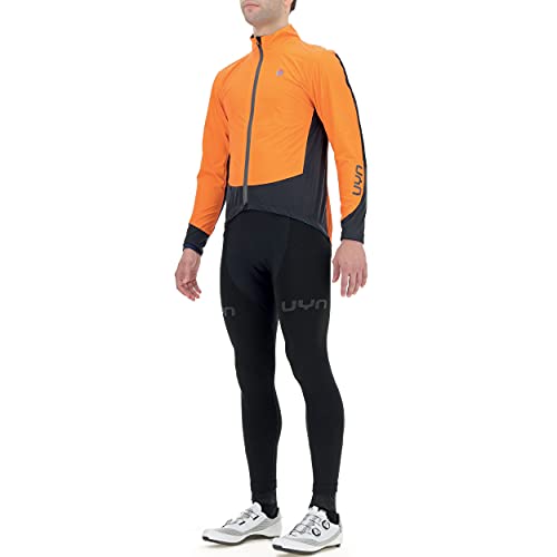 UYN Packable Regular Fit Jacket Man Biking-Chaqueta de Ciclismo Ajustable, Hombre, Naranja, Negro, Extra-Large