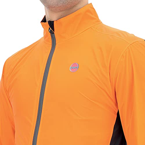 UYN Packable Regular Fit Jacket Man Biking-Chaqueta de Ciclismo Ajustable, Hombre, Naranja, Negro, Extra-Large