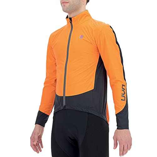 UYN Packable Regular Fit Jacket Man Biking-Chaqueta de Ciclismo Ajustable, Hombre, Naranja, Negro, Extra-Large