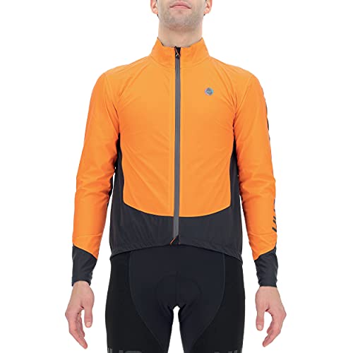 UYN Packable Regular Fit Jacket Man Biking-Chaqueta de Ciclismo Ajustable, Hombre, Naranja, Negro, Extra-Large