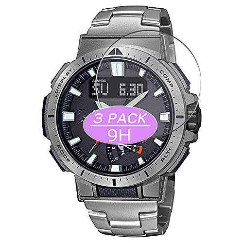 VacFun 3 Piezas Vidrio Templado Protector de Pantalla, compatible con CASIO PRO TREK PRW-70Y PRW70Y Series, 9H Cristal Screen Protector Protectora Reloj Inteligente