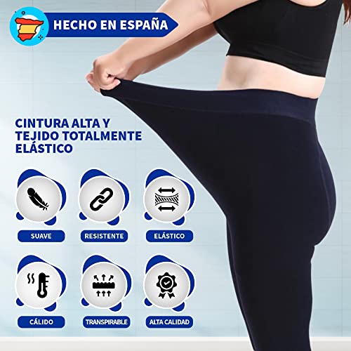 Valko Leggins Térmicos Mujer - Leggings Invierno - Leggins Afelpados - Leggin Negro - Regalo Navidad - Mallas Mujer - Talla única - Elásticos con Forro de Felpa - Mallas Térmicas Mujer - Cintura Alta